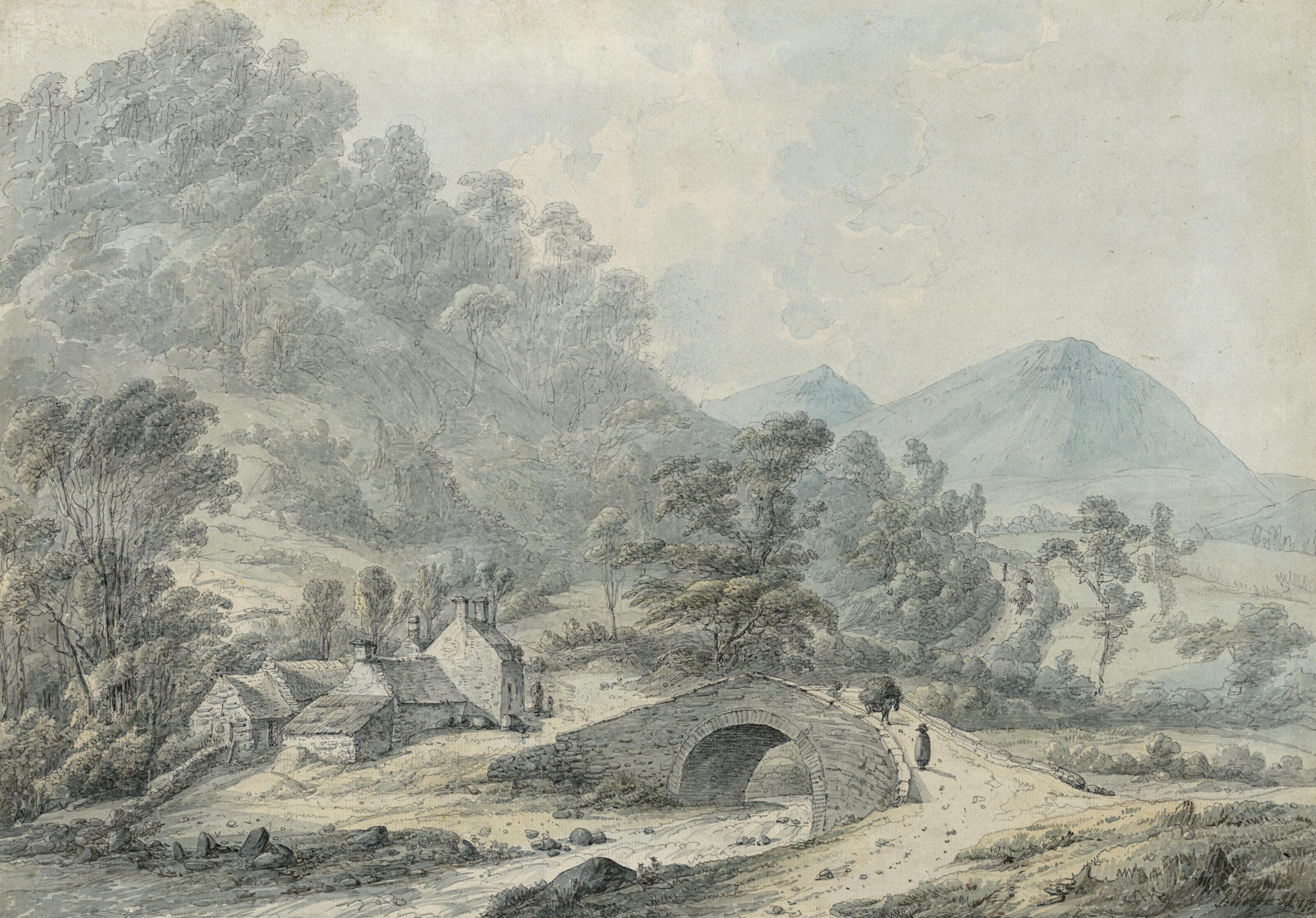 John Webber, R.A. - The valley of Aber at Bont Newydd, North Wales