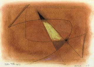 John Wells - Abstract composition in orange