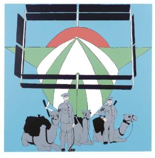 John Wesley - Anglo-Egyptian Camel Corps with a French Dirigible