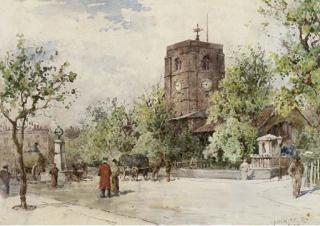 John Whipple - A Pensioner Outside Chelsea Old Church, London
