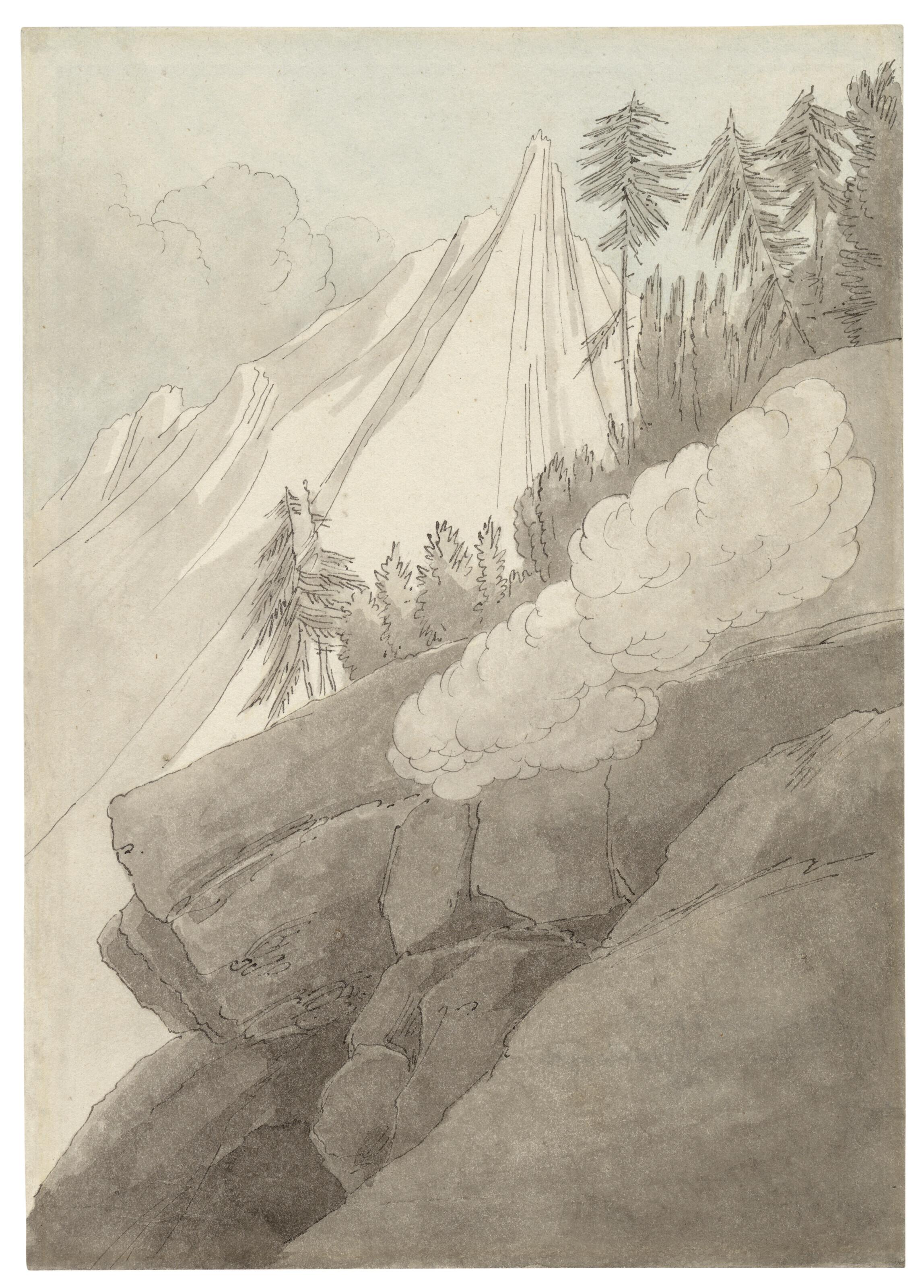 John White Abbott - View of Aiguilles du Dru, near Chamonix, France