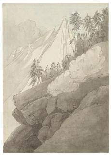 John White Abbott - View of Aiguilles du Dru, near Chamonix, France