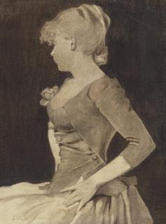 John White Alexander - Silhouette of a Young Girl