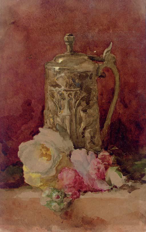 John White Alexander - Still Life with Flagon and Roses
