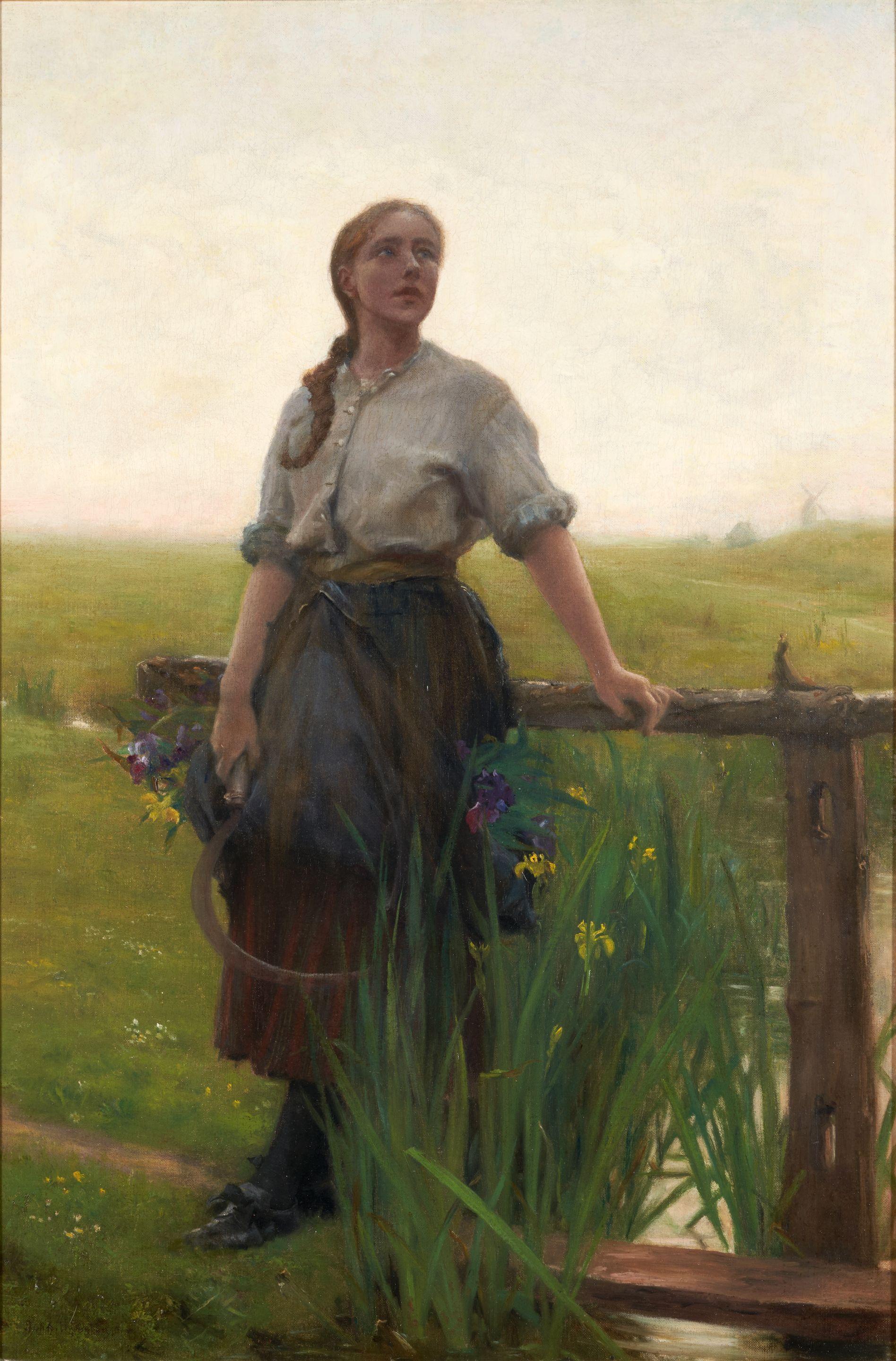 John White Alexander - The Daydreaming Iris Cutter