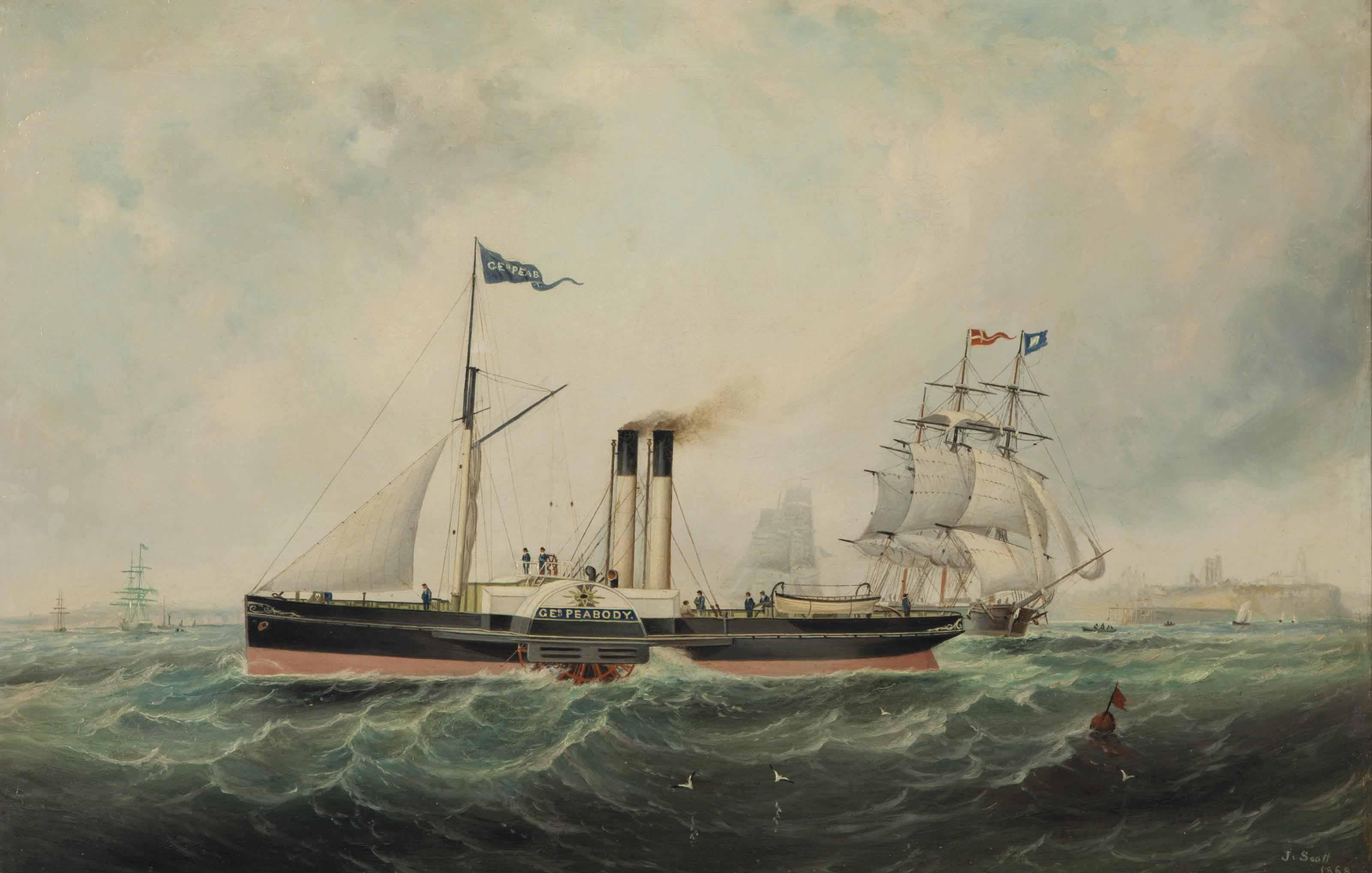 John White Allen Scott - The Paddle Steamer George Peabody