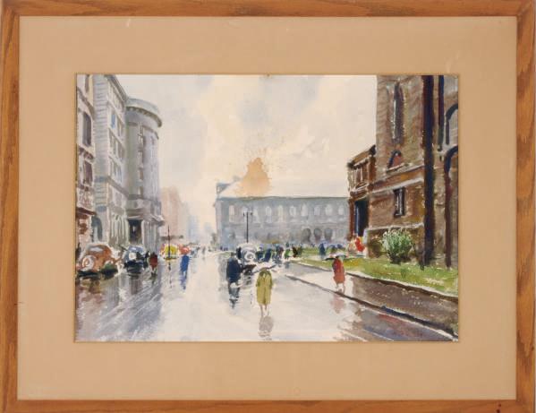 John Whorf - Copley Square, Rain