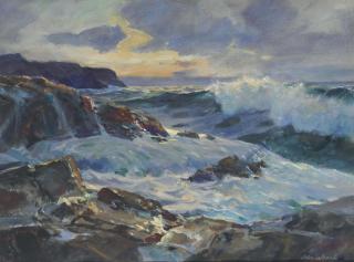 John Whorf - Surf at Sunset