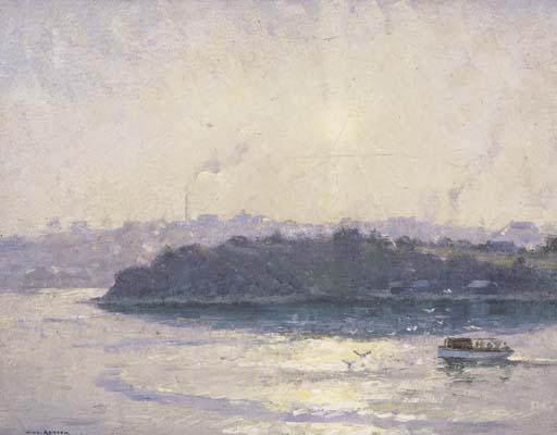John William Ashton - The Setting Sun, Sydney Harbour