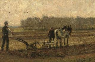 John William Buxton Knight, R.B.A., R.C.A., R.E. - Ploughing The Fields, Autumn