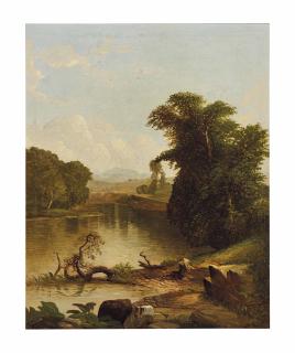 John William Casilear - Landscape With River