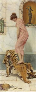John William Godward, R.B.A. - A Mouse In The Work Basket
