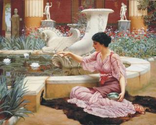 John William Godward, R.B.A. - A Pompeian Garden