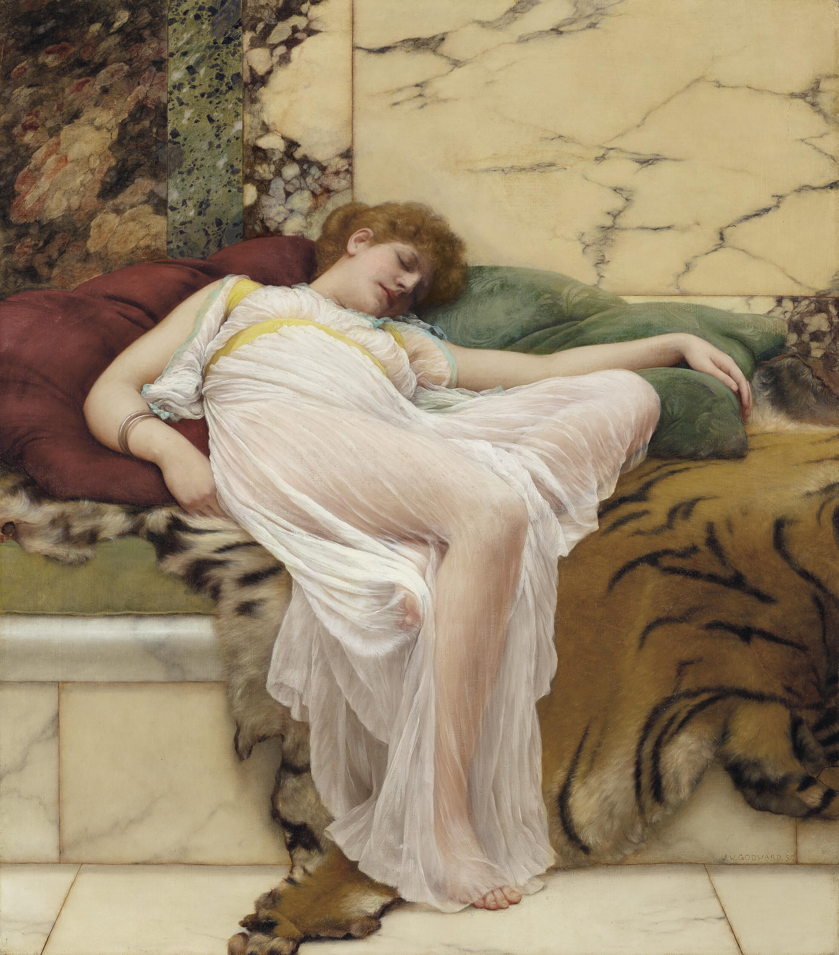 John William Godward, R.B.A. - A Siesta
