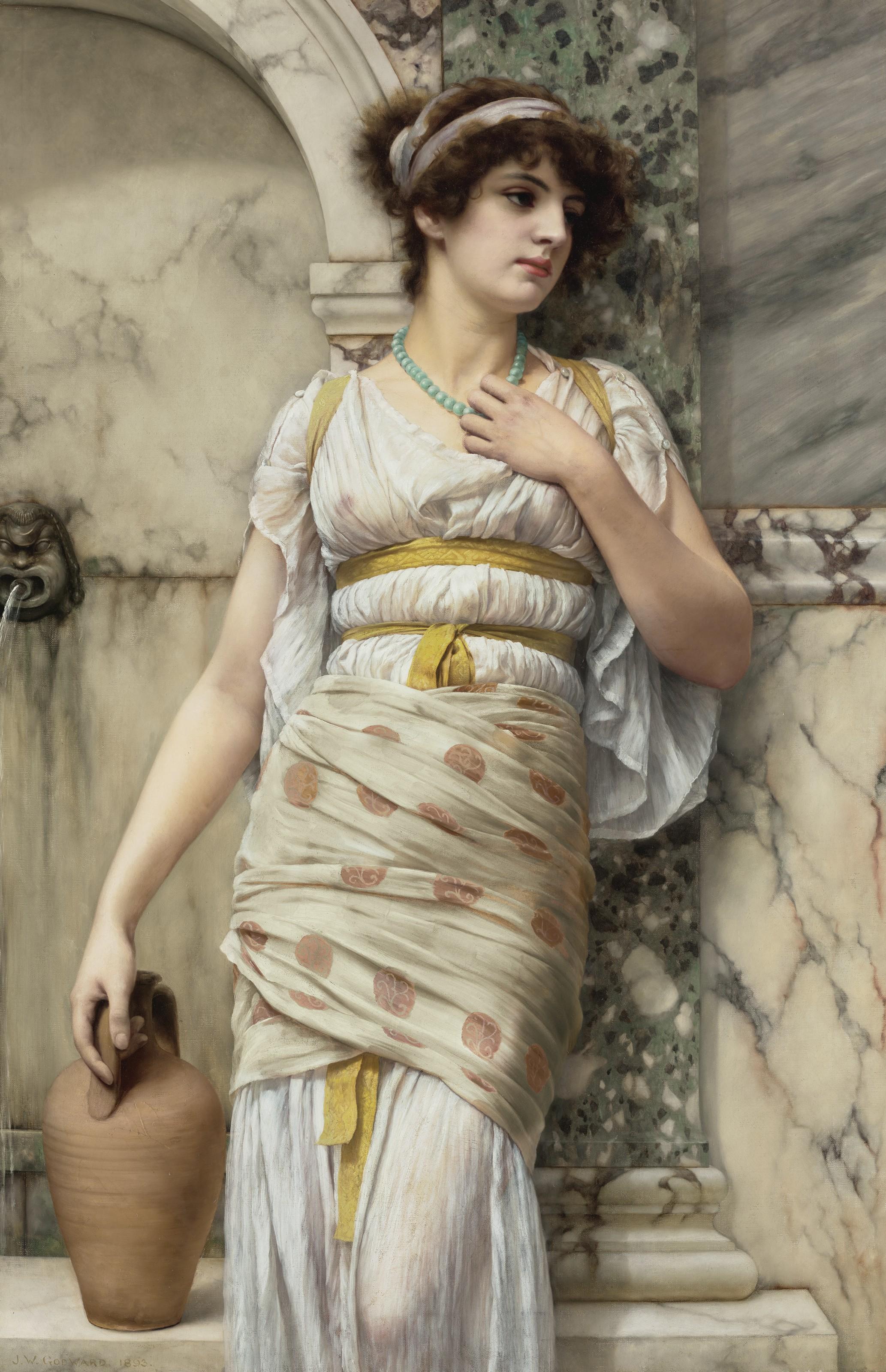 John William Godward, R.B.A. - At the Fountain