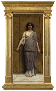 John William Godward, R.B.A. - At the Gate of the Temple