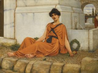 John William Godward, R.B.A. - British repose, The Flower Girl