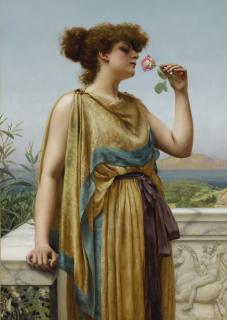 John William Godward, R.B.A. - British The Fragrant Rose