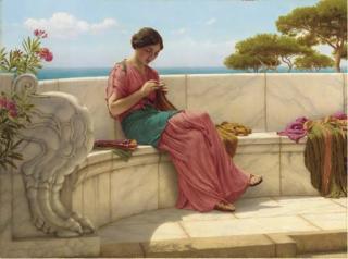 John William Godward, R.B.A. - Darning Day