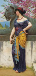 John William Godward, R.B.A. - In The Grove Of The Temple Of Isis