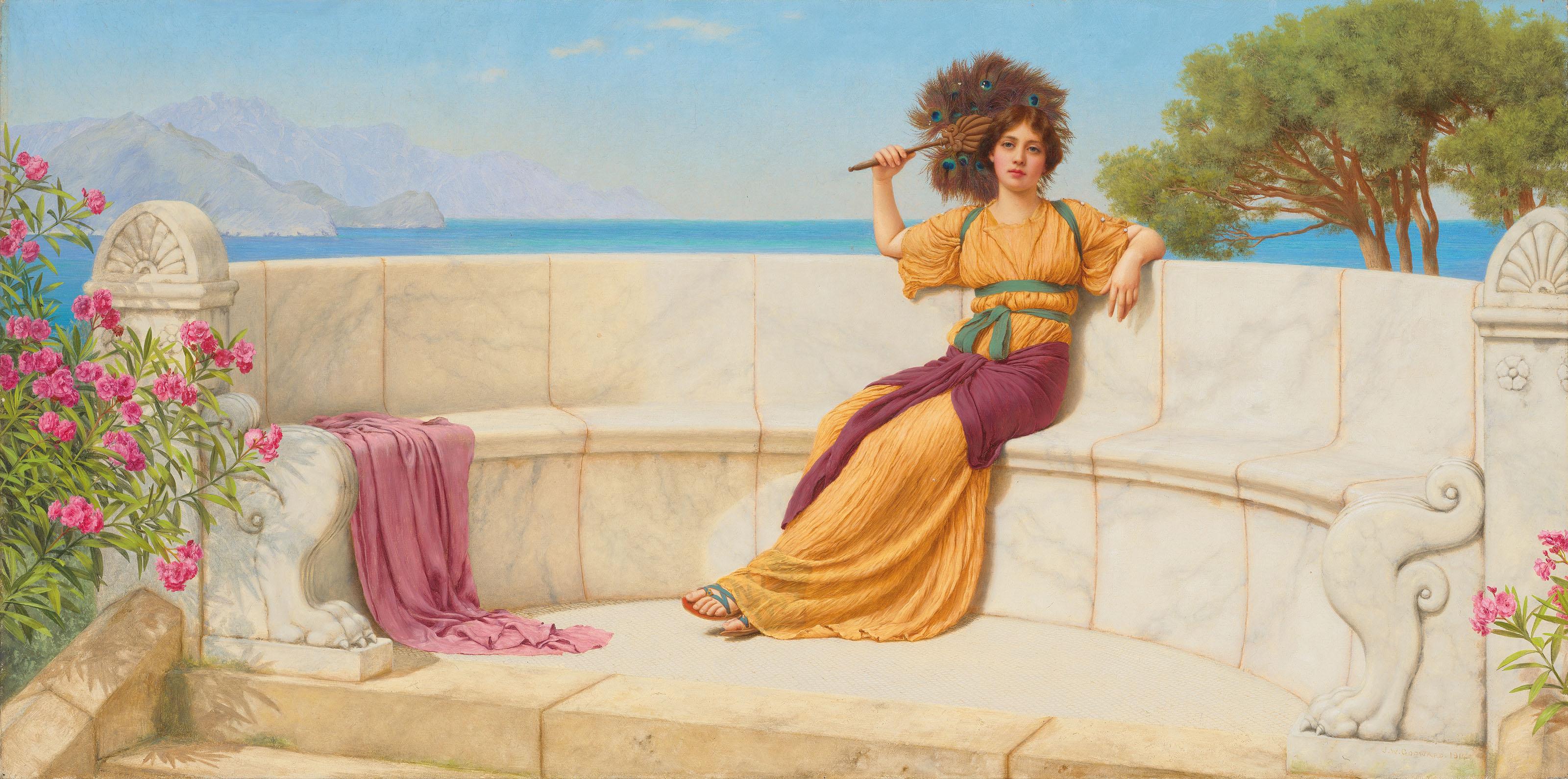 John William Godward, R.B.A. - In the Prime of the Summertime (Reverie)