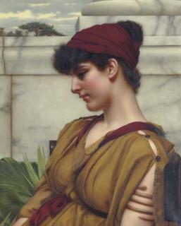 John William Godward - A Classical Beauty in Profile