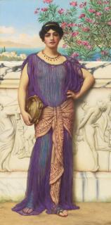 John William Godward - British The Tambourine Girl