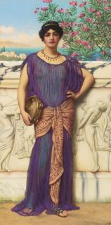 John William Godward - British the Tambourine Girl
