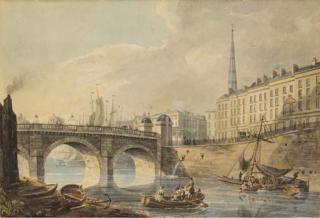 John William Hill - Une ville anglaise le long d\'une rivière