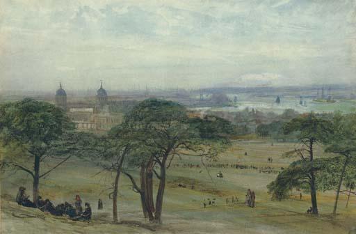 John William Inchbold - A View of Greenwich With The Naval Hospital, London