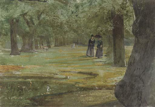 John William Inchbold - An afternoon stroll through the park