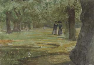 John William Inchbold - An afternoon stroll through the park