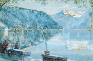 John William Inchbold - Lake Geneva from Montreux, Switzerland