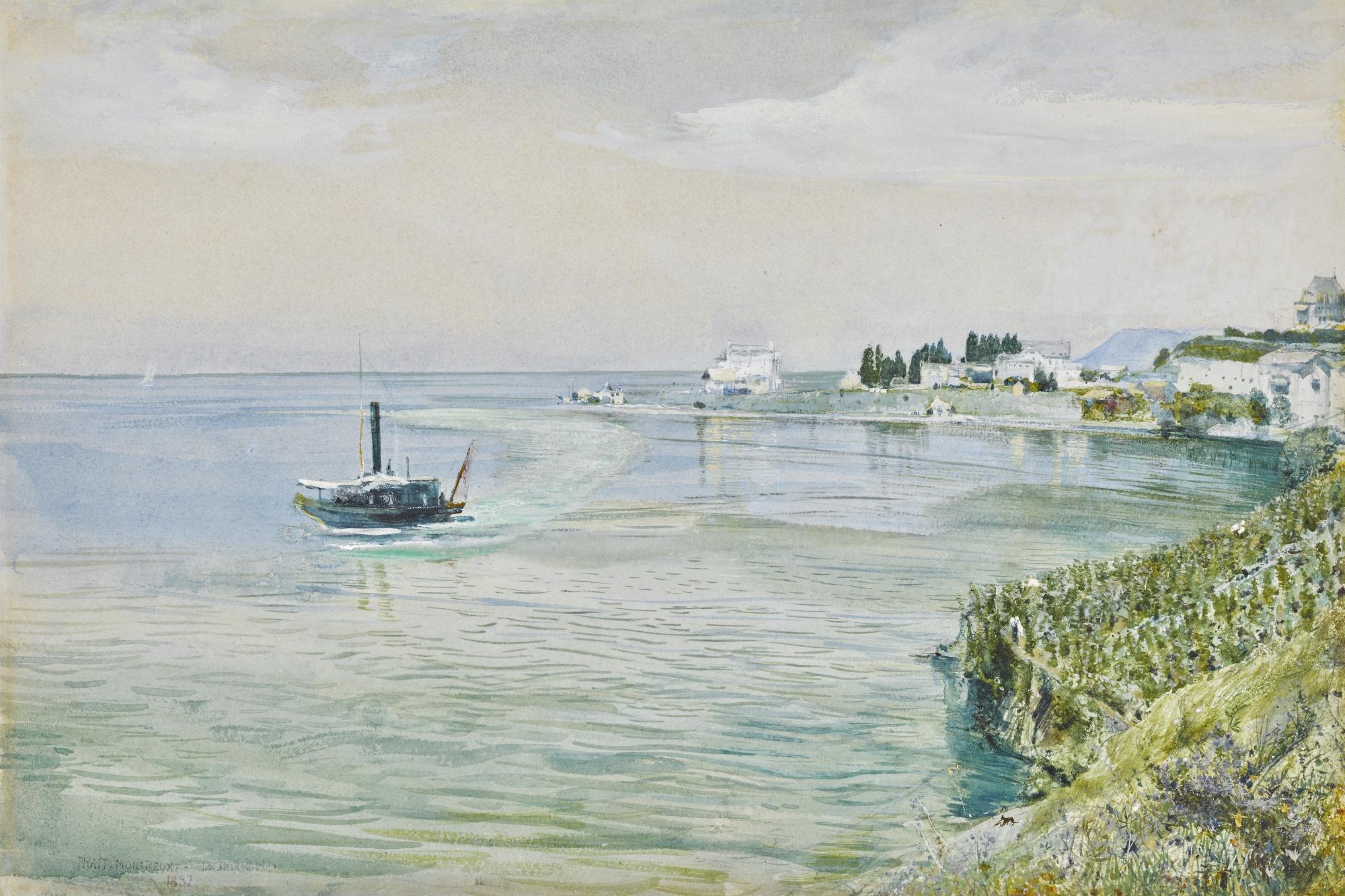 John William Inchbold - Trait, Montreux, Lake Geneva