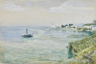 John William Inchbold - Trait, Montreux, Lake Geneva