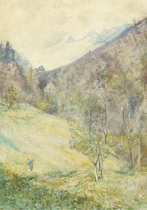 John William Inchold - Swiss mountain scene