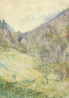 John William Inchold - Swiss mountain scene