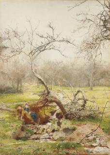 John William North, A.R.A., R.W.S. - The wood-reeve\'s daughters