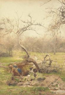 John William North, A.R.A., R.W.S. - The wood-reeve\'s daughters