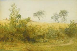 John William North - \'The Bat Begins With Giddy Wing\' - Barley Field Over The Hedge