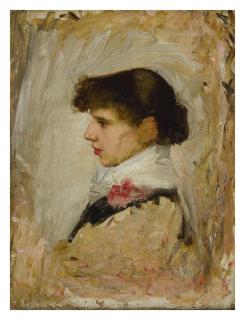 John William Waterhouse, R.A., R.I. - British Head Of A Model 