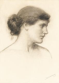 John William Waterhouse, R.A., R.I. - Head Study, Probably For A Tale From The Decameron