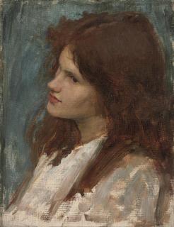 John William Waterhouse, R.A. - Head of a Girl