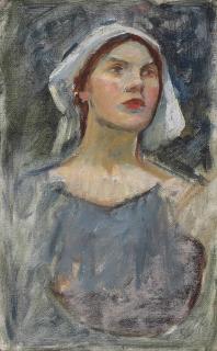 John William Waterhouse, R.A. - Head Study For \'The Enchanted Garden\', 1916