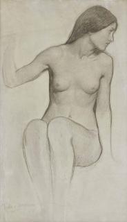 John William Waterhouse, R.A. - Study for the figure of Echo in \'Echo and Narcissus\'