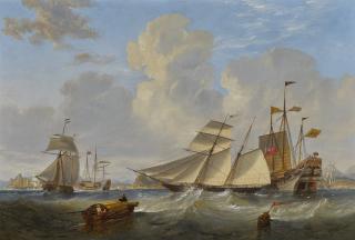 John Wilson Carmichael - A British Opium Schooner And Other Shipping Off Hong Kong