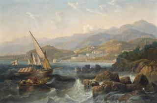 John Wilson Carmichael - A Spanish Xebec And Other Local Craft In The Mediterranean Off The Harbour Of Monte Carlo, Monaco