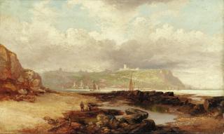 John Wilson Carmichael - A view of Dover Castle from the harbor