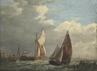 John Wilson Carmichael - Dutch fishing boats heading out to sea