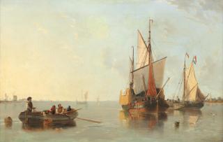 John Wilson Carmichael - Dutch vessels in an estuary